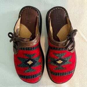 Born Aztec Southwestern Santa Fe Slip On Mules
